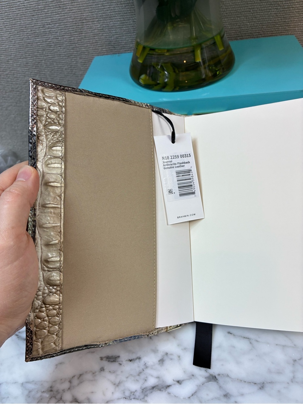 Brahmin Mixed Material Anthracite Flashback Leather Notebook Journal - Rare NWT - Picture 4 of 5